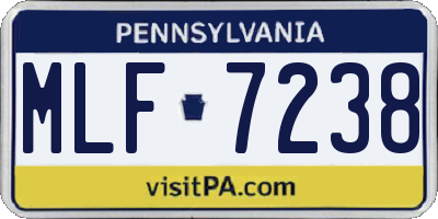 PA license plate MLF7238