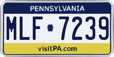 PA license plate MLF7239