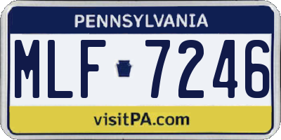 PA license plate MLF7246