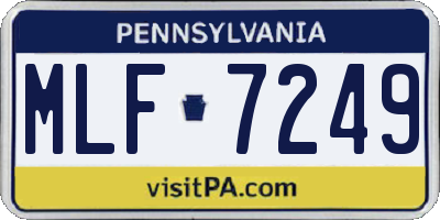 PA license plate MLF7249