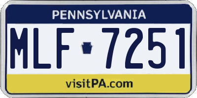 PA license plate MLF7251