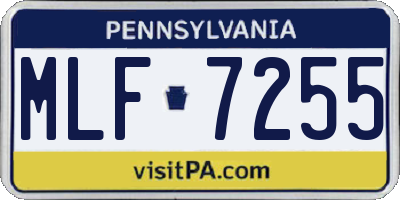 PA license plate MLF7255