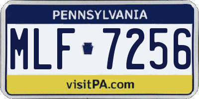 PA license plate MLF7256