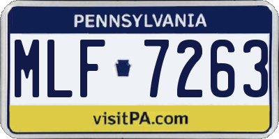 PA license plate MLF7263