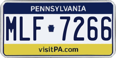 PA license plate MLF7266
