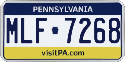 PA license plate MLF7268