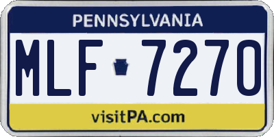 PA license plate MLF7270