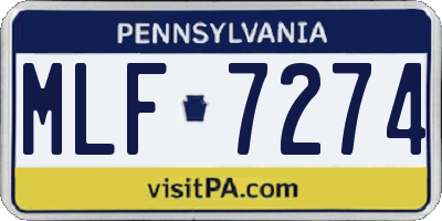 PA license plate MLF7274