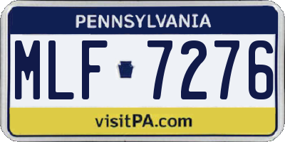 PA license plate MLF7276