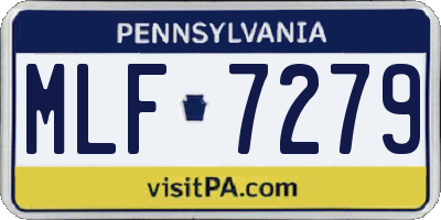 PA license plate MLF7279