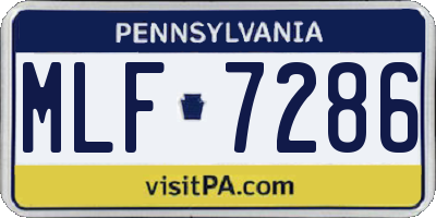 PA license plate MLF7286
