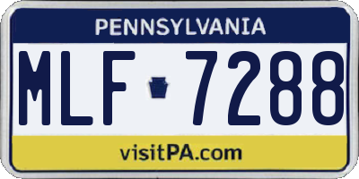 PA license plate MLF7288