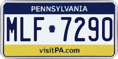 PA license plate MLF7290