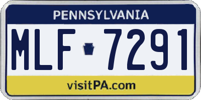 PA license plate MLF7291