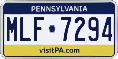 PA license plate MLF7294