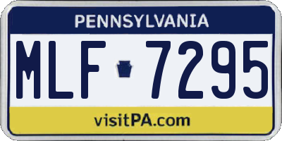PA license plate MLF7295