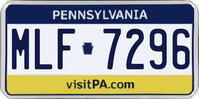 PA license plate MLF7296