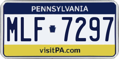 PA license plate MLF7297