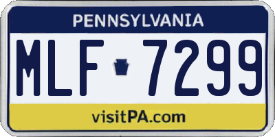 PA license plate MLF7299
