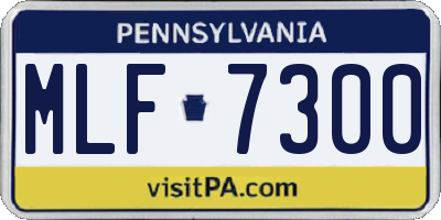 PA license plate MLF7300