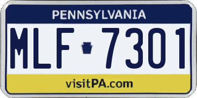 PA license plate MLF7301