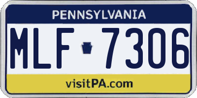 PA license plate MLF7306