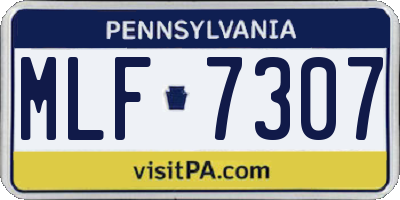 PA license plate MLF7307