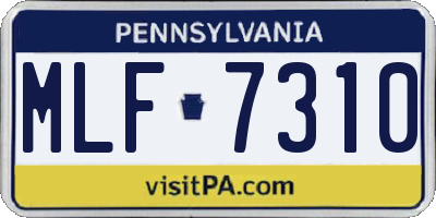 PA license plate MLF7310
