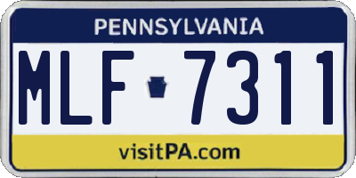 PA license plate MLF7311