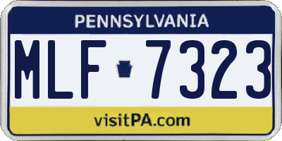 PA license plate MLF7323