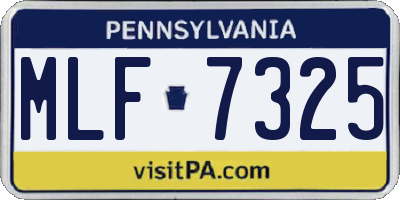 PA license plate MLF7325