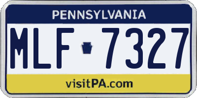 PA license plate MLF7327