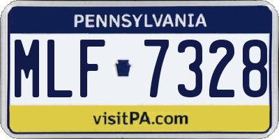 PA license plate MLF7328