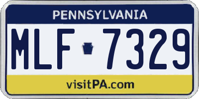 PA license plate MLF7329