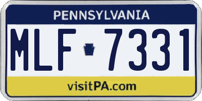 PA license plate MLF7331
