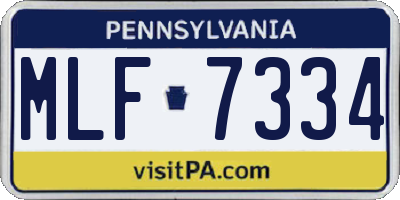 PA license plate MLF7334