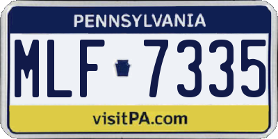 PA license plate MLF7335