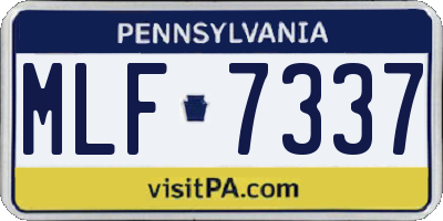 PA license plate MLF7337