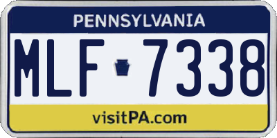 PA license plate MLF7338