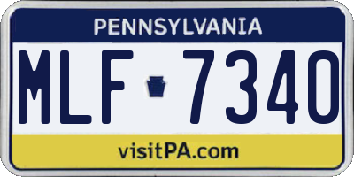 PA license plate MLF7340