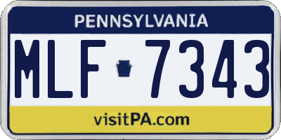 PA license plate MLF7343