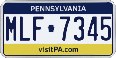 PA license plate MLF7345