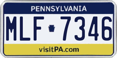 PA license plate MLF7346