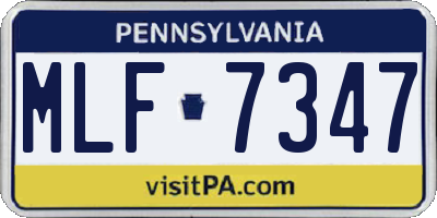 PA license plate MLF7347