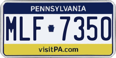 PA license plate MLF7350