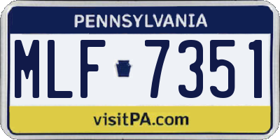 PA license plate MLF7351