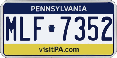 PA license plate MLF7352