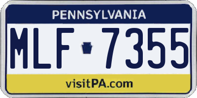 PA license plate MLF7355