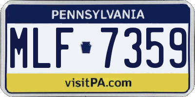 PA license plate MLF7359