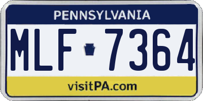 PA license plate MLF7364